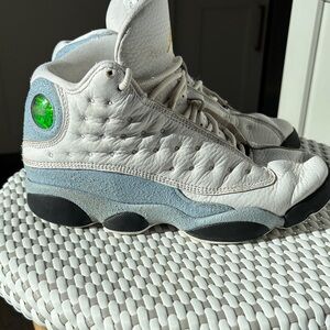 Jordan Kids White and Light Blue Sneakers